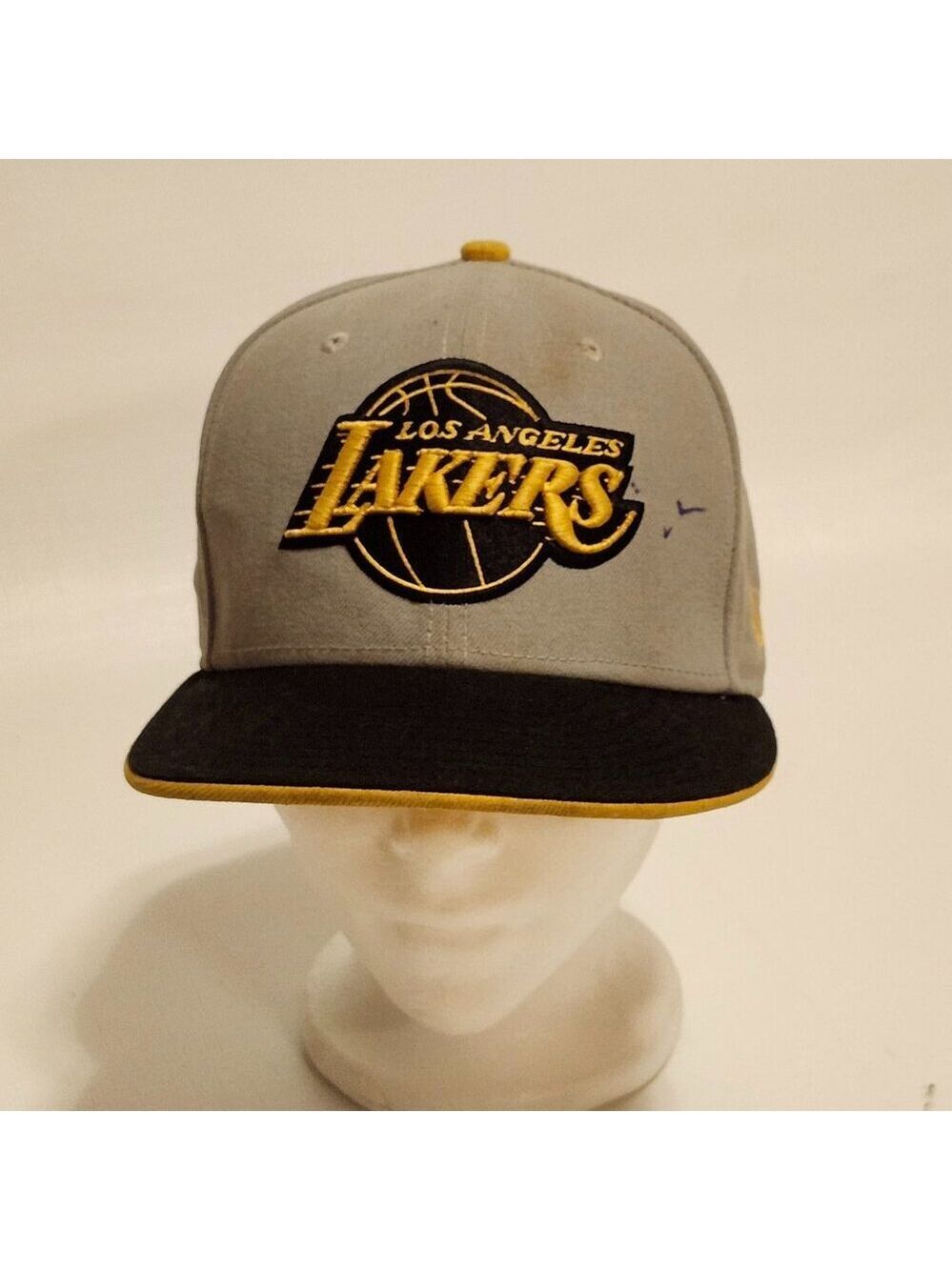Los Angeles Lakers New Era Grey Black Era Snapback Hat Cap One Size